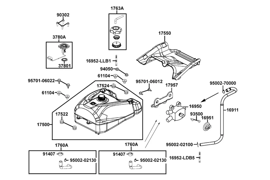 F10 Fuel Tank parts diagram