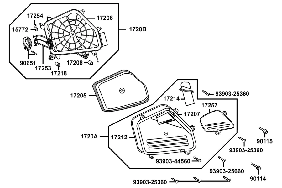 F14 Air Cleaner parts diagram