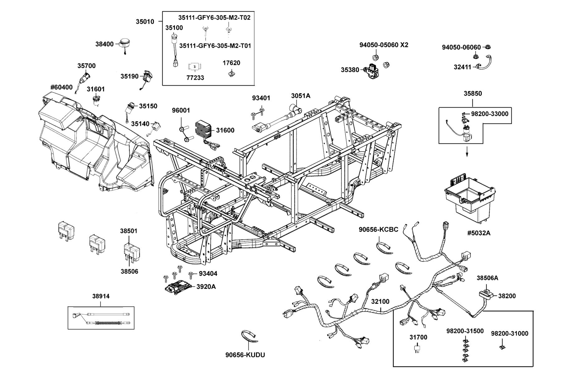UXV 450(2021) Harness Wire parts diagram