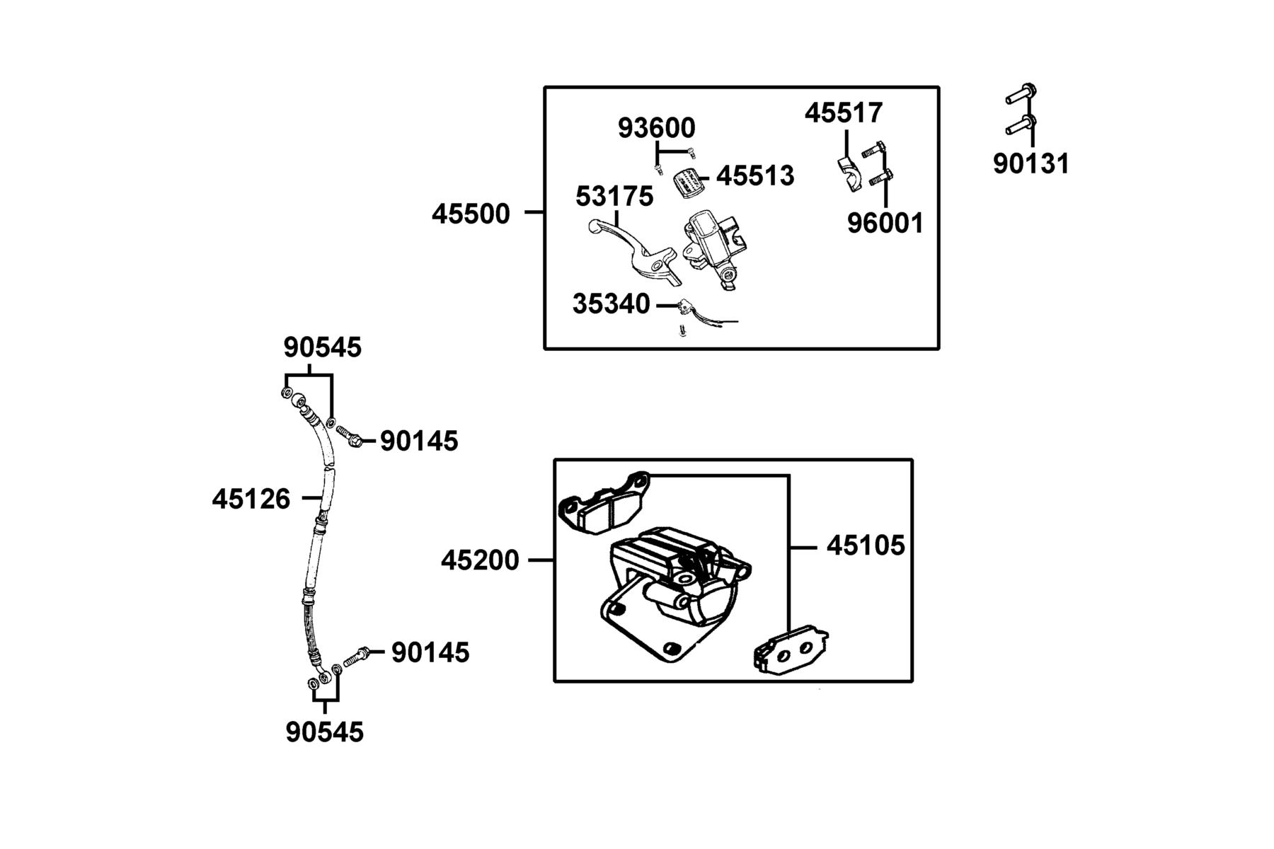 LIKE 50(2013~) Brake Master Cylinder parts diagram