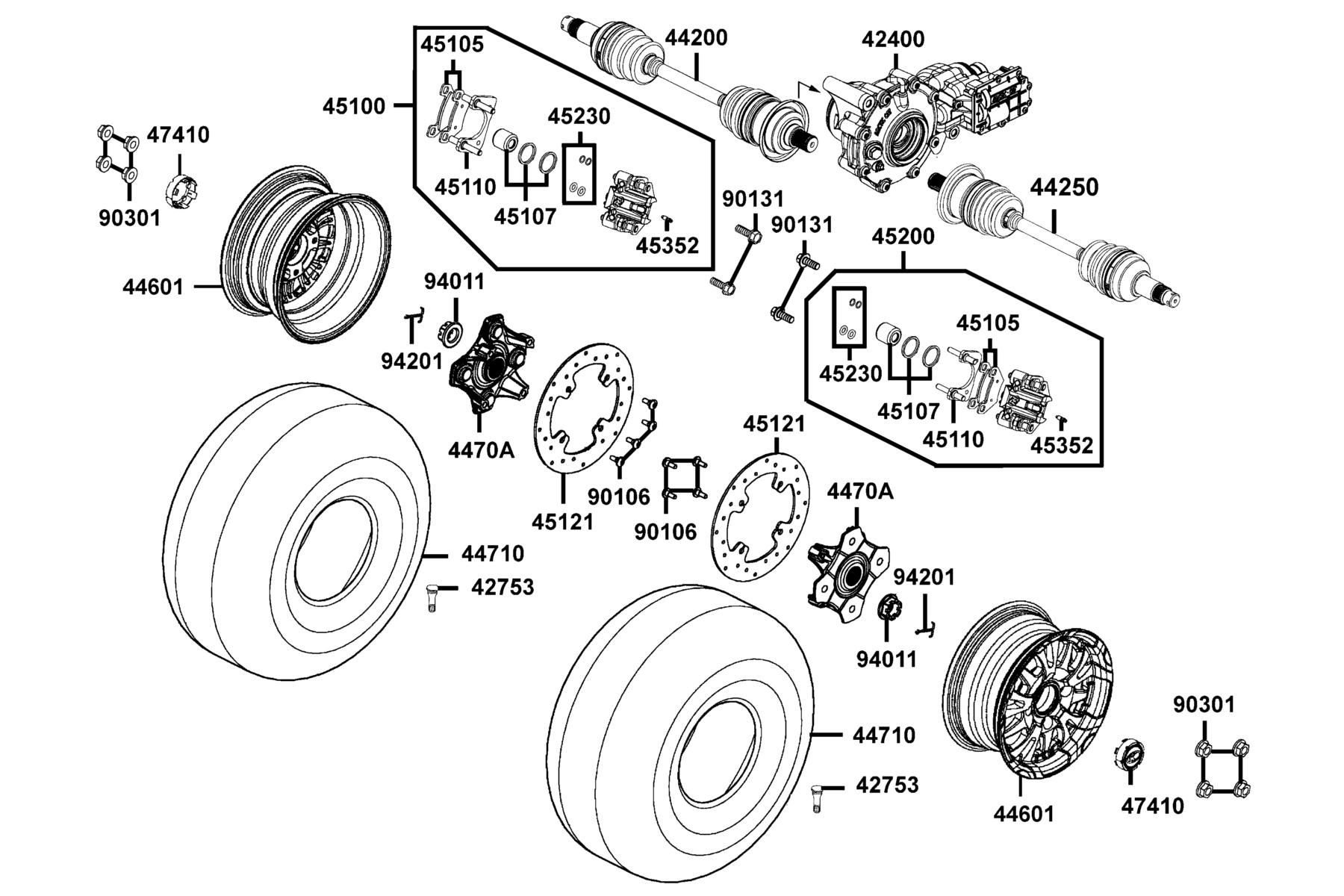 MXU 450i LE(2020) Front Wheel parts diagram