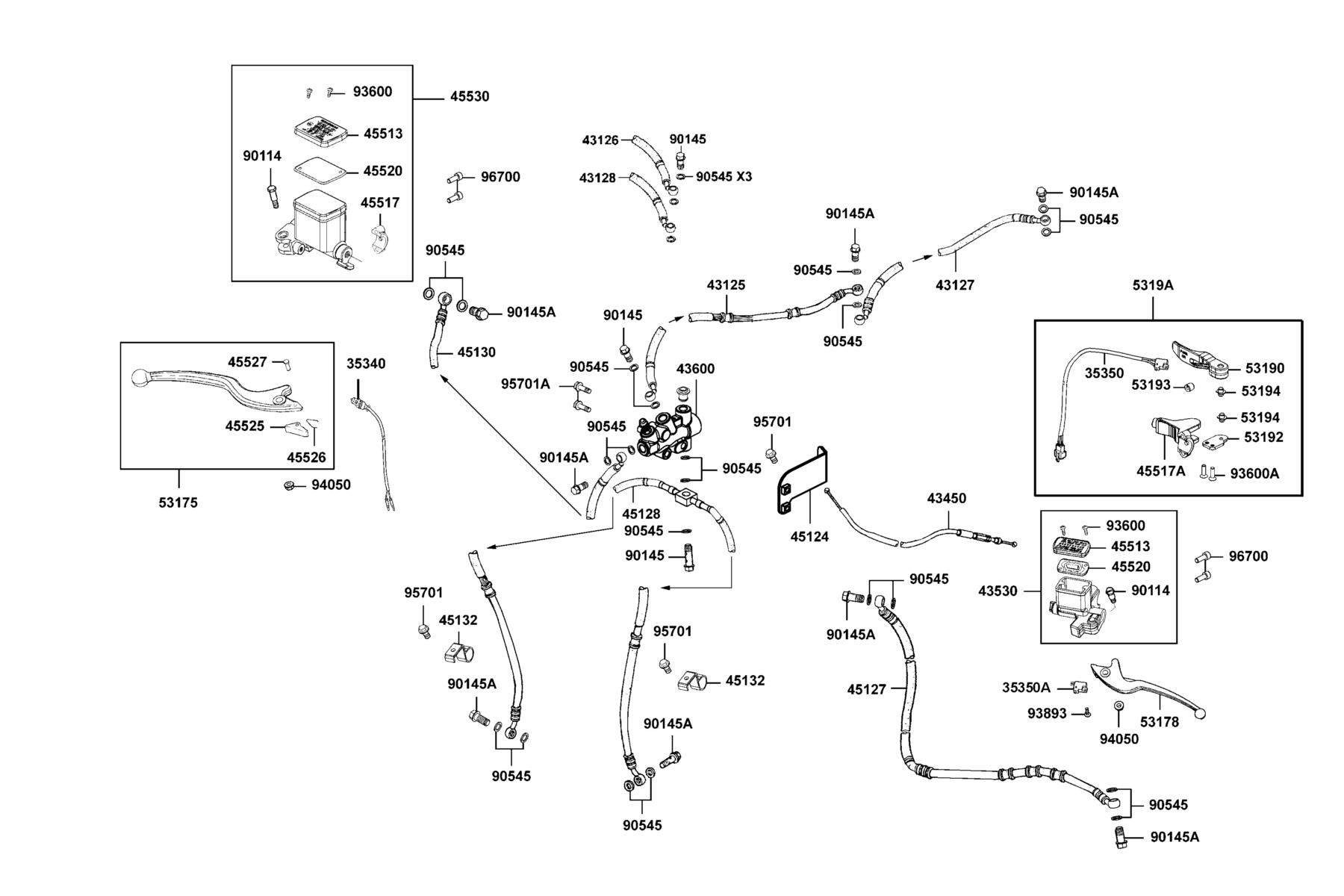 MXU 700i LE Master Cylinder parts diagram