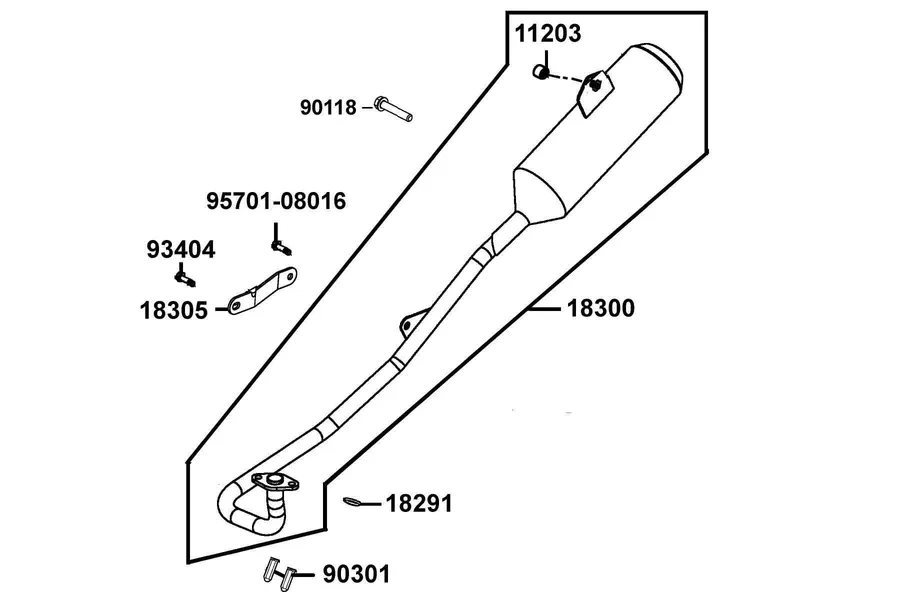 F14 Exhaust Muffler parts diagram