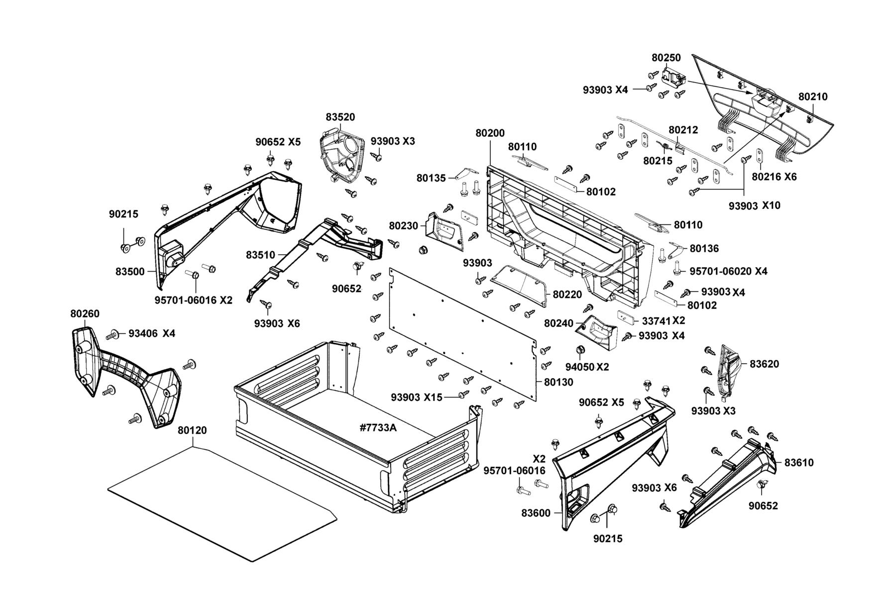 UXV 450i LE(2020) Panel  Rr Fender parts diagram