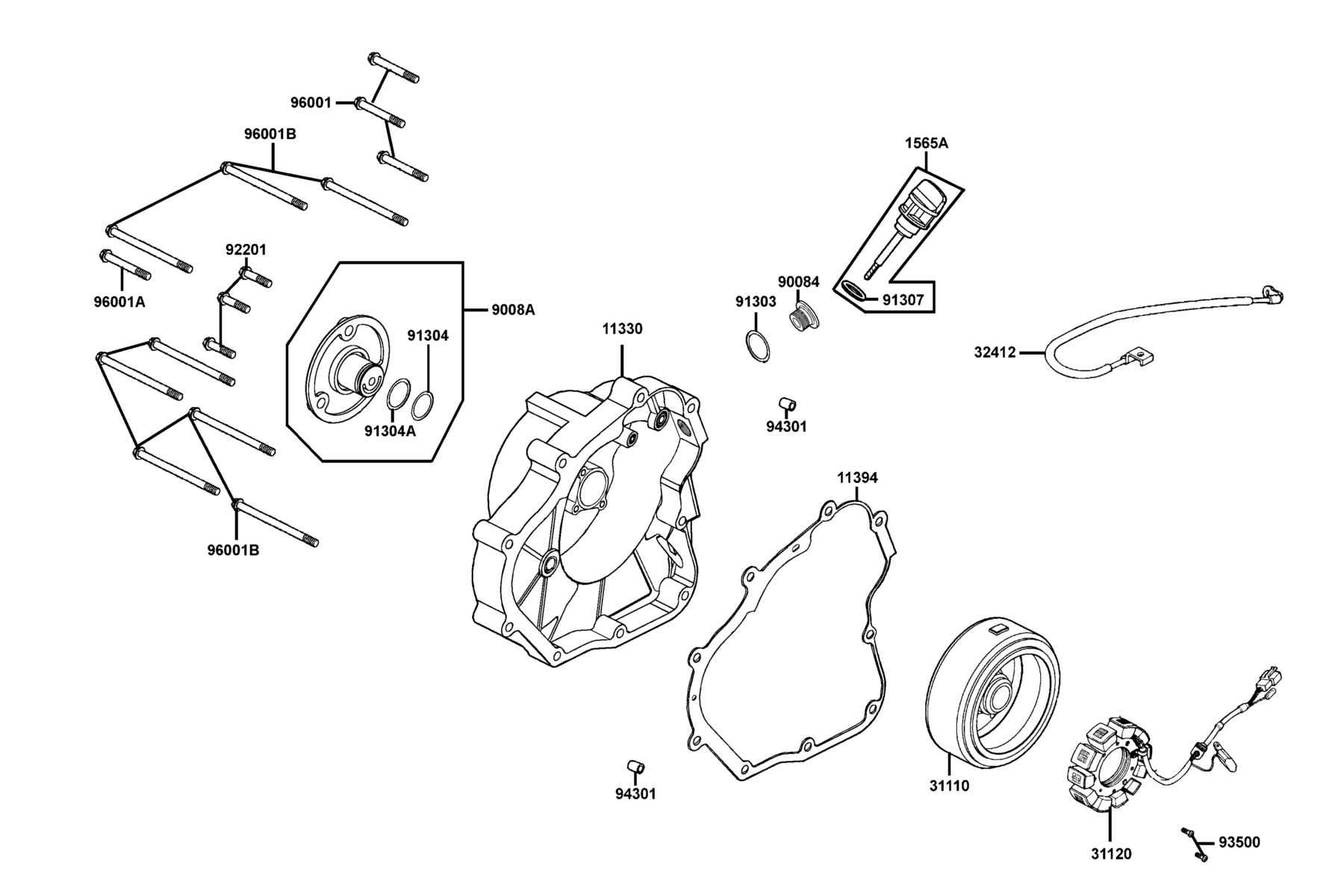 MXU 150(2019) Right Crankcase Cover●Generator parts diagram