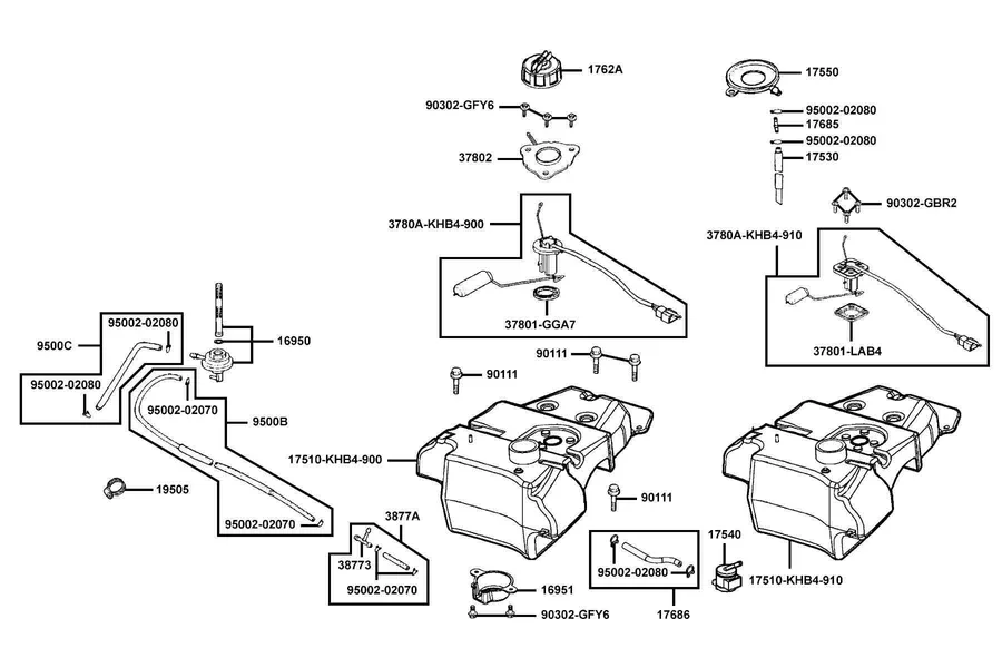 F10 Fuel Tank parts diagram