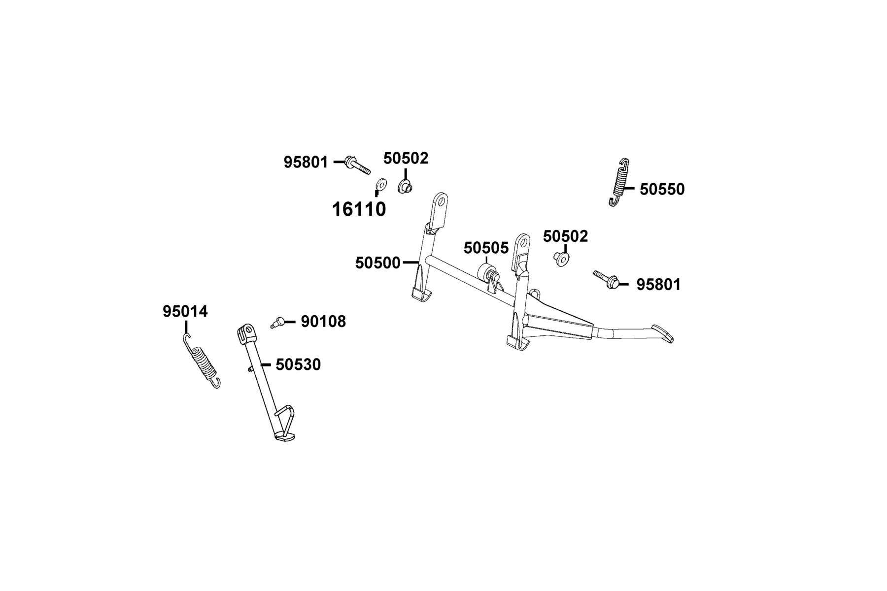People S 150i ABS(2022) Stand ● Kick Starter Arm parts diagram