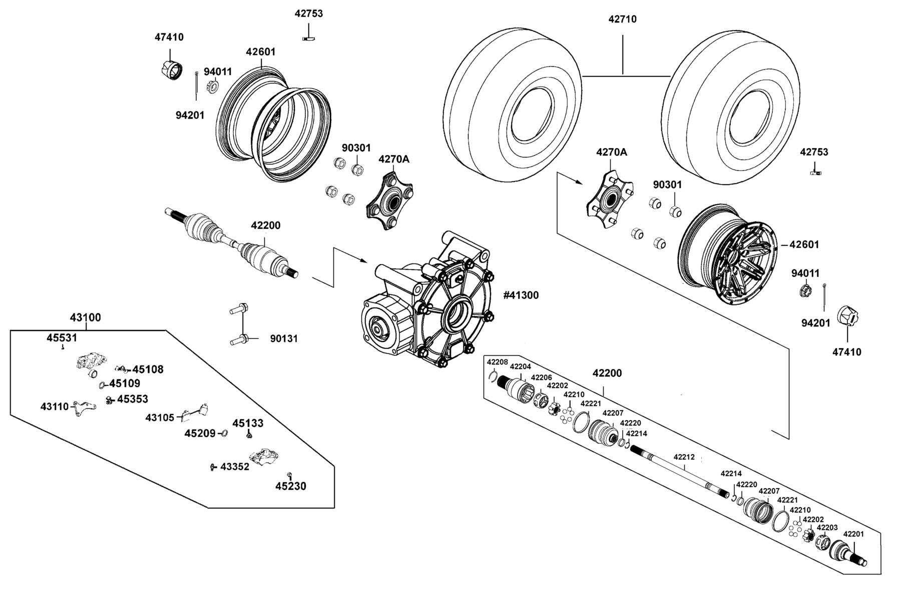 UXV 450i LE EPS(2024MY) Wheel Assy Rr parts diagram