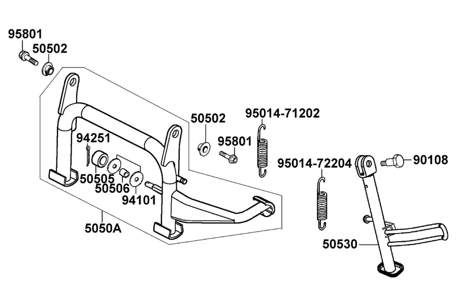 F15 Stand and Kick Starter Arm parts diagram