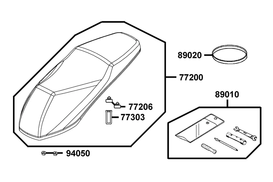 F09 Seat parts diagram