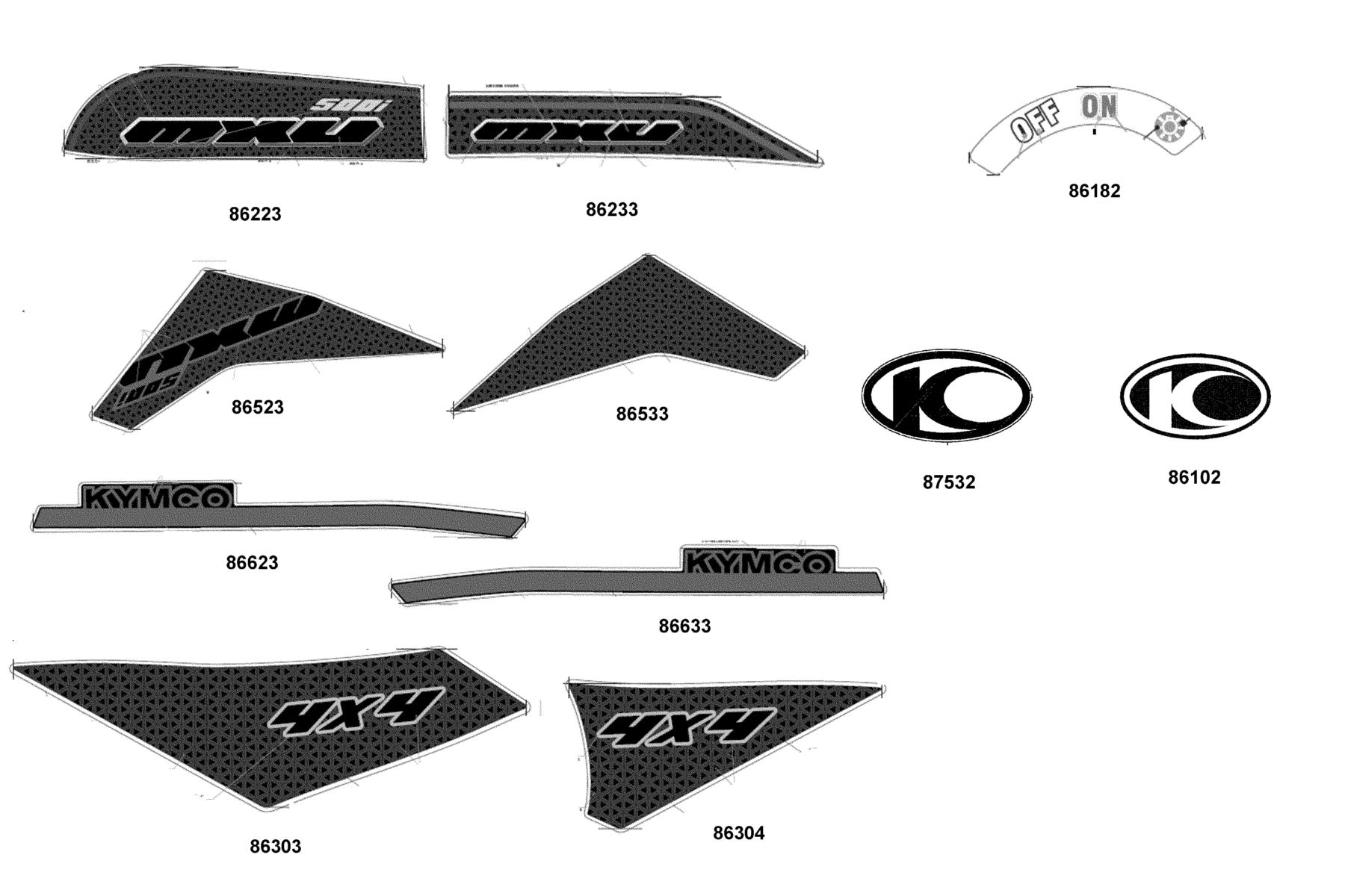 MXU 500i(4X4/IRS) (2017~) Emblem●Stripe parts diagram