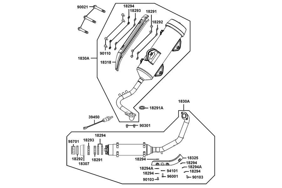 F14 Exhaust Muffler parts diagram