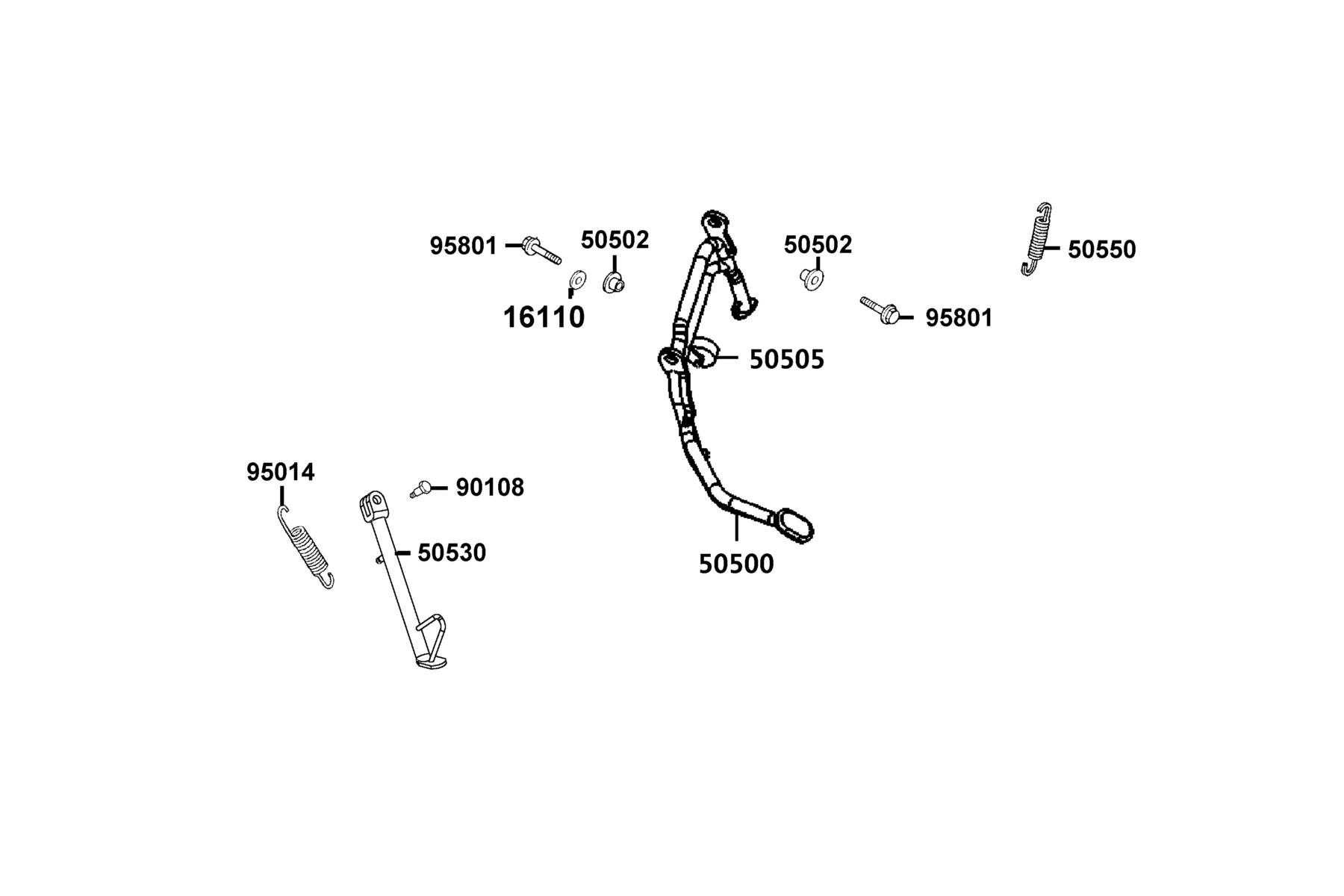 New People S 150(2023) Stand ● Kick Starter Arm parts diagram
