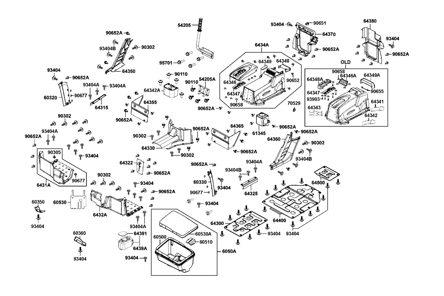 UXV 700i LE(2018) Box Assy Luggage● Panel Assy R/L Footrest parts diagram