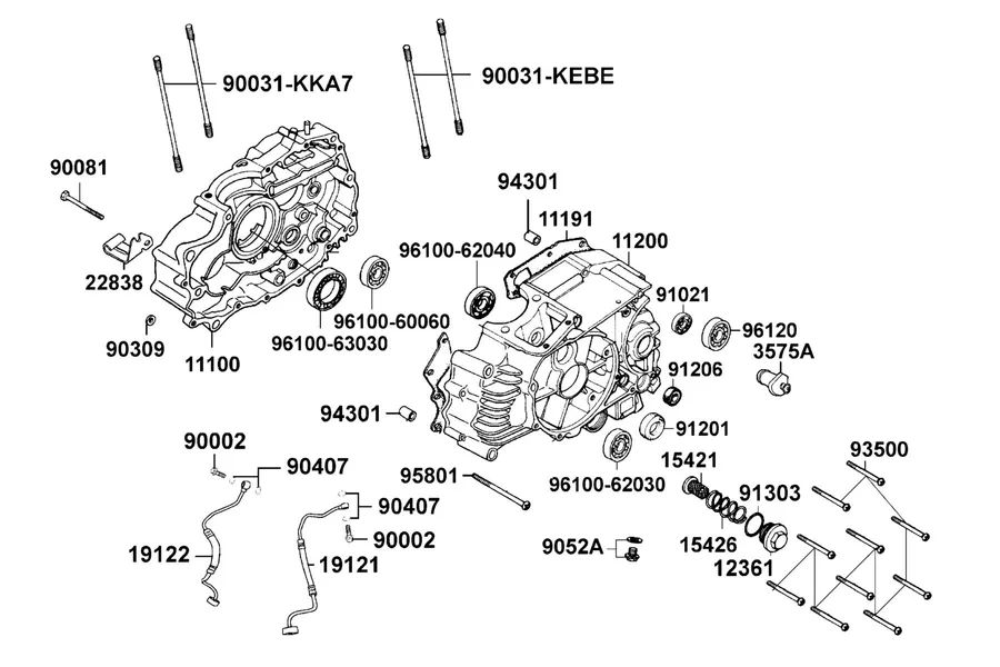 E07 Crankcase parts diagram