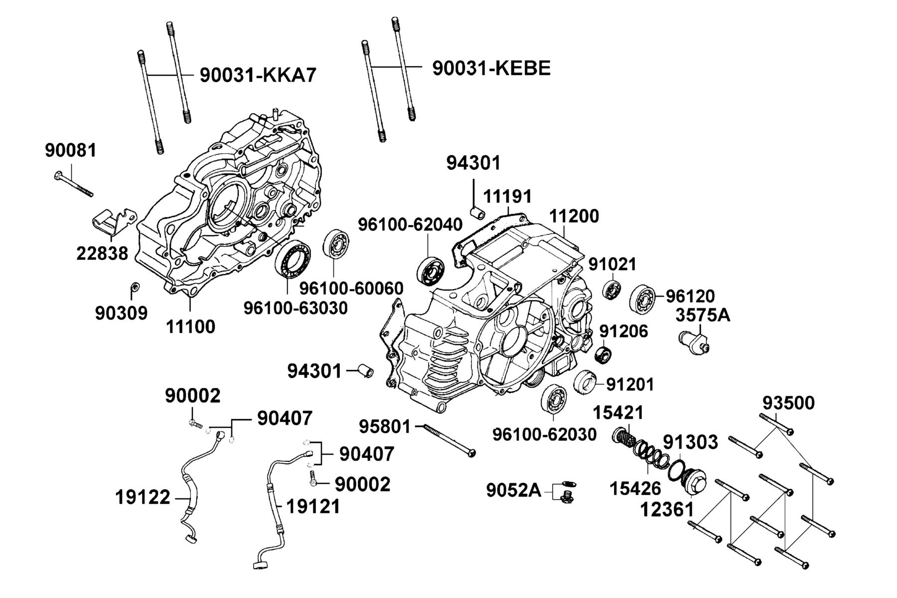 KYMCO QUANNON 150 (2009-2009) Crankcase parts diagram