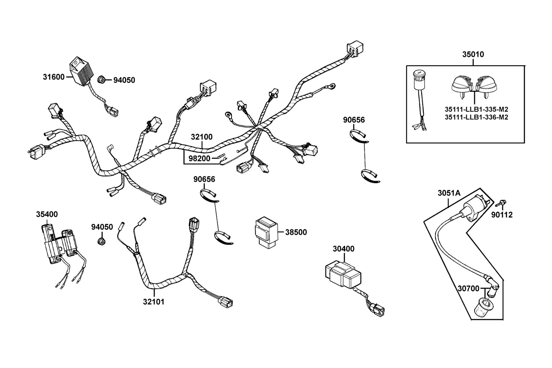 Mongoose 90S(2019) Wire Harness parts diagram