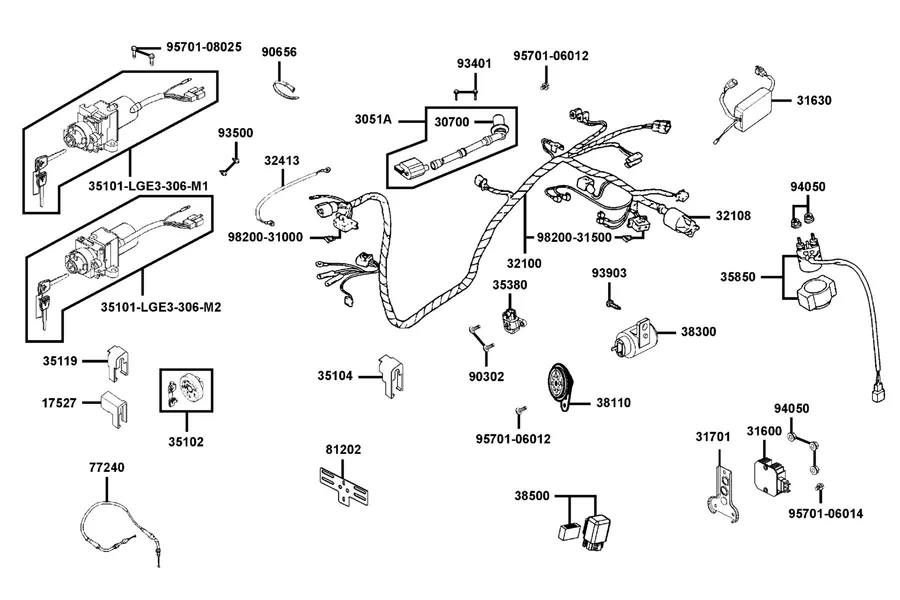 F19 Wire Harness parts diagram