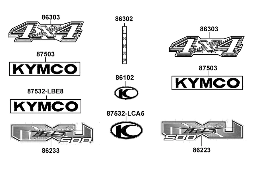 F26 Emblem and Stripe parts diagram
