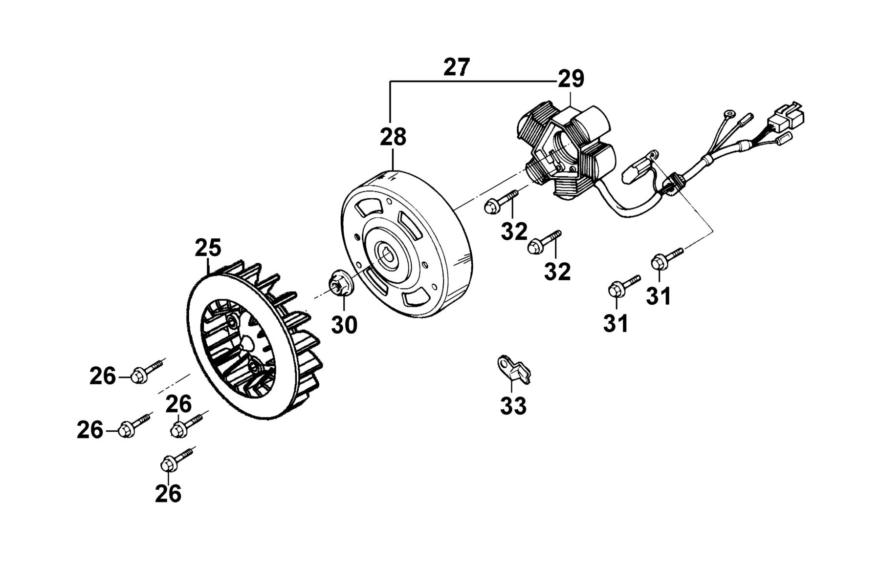 KYMCO COBRA 50 (2001-2004) Generator parts diagram