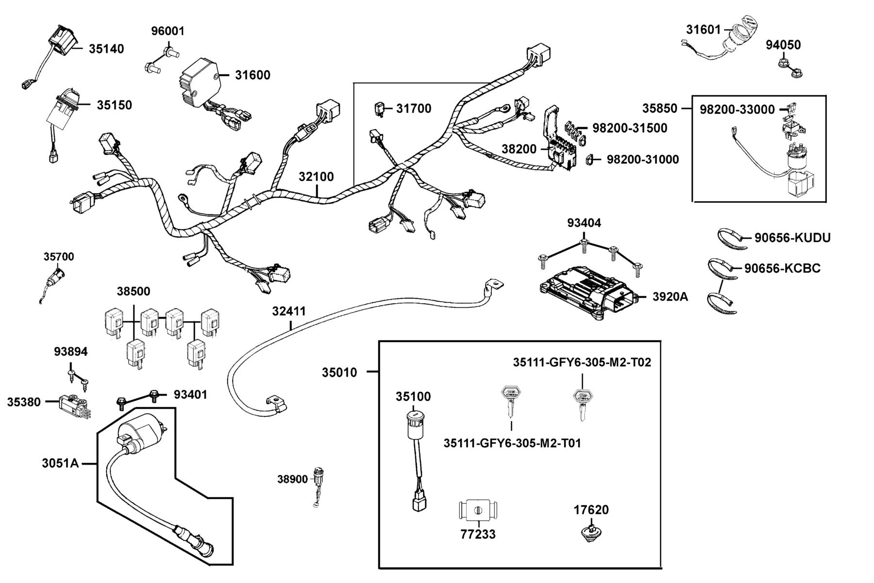 UXV 700i(2019) Harness Wire parts diagram