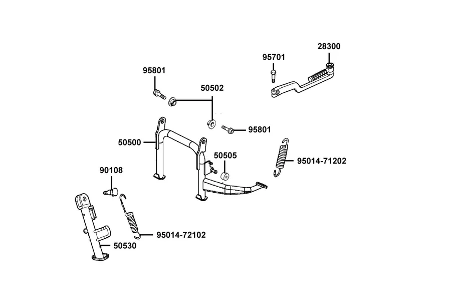 F15 Stand and Kick Starter Arm parts diagram