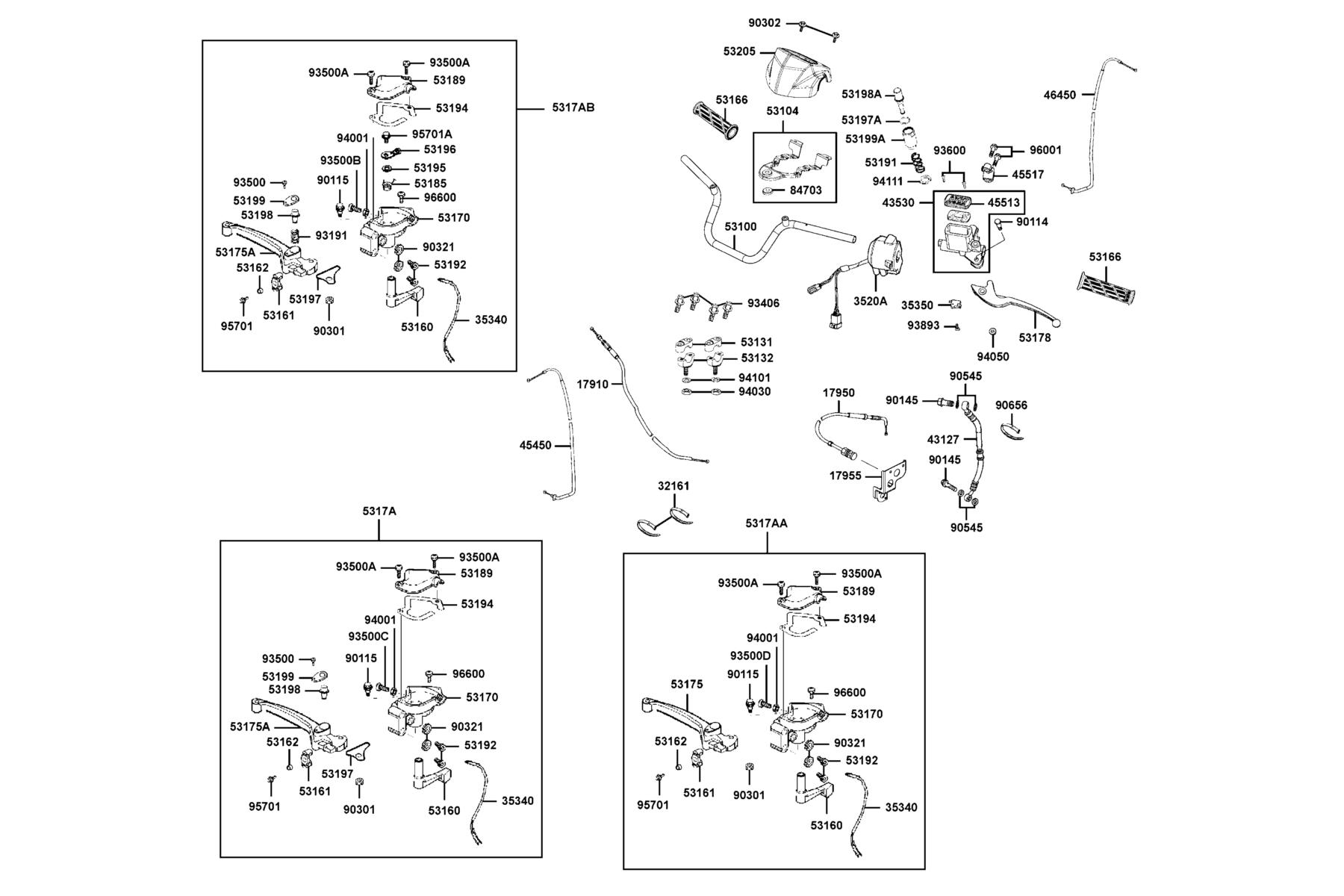 KYMCO MXU 150 (2007) Handle Steering parts diagram