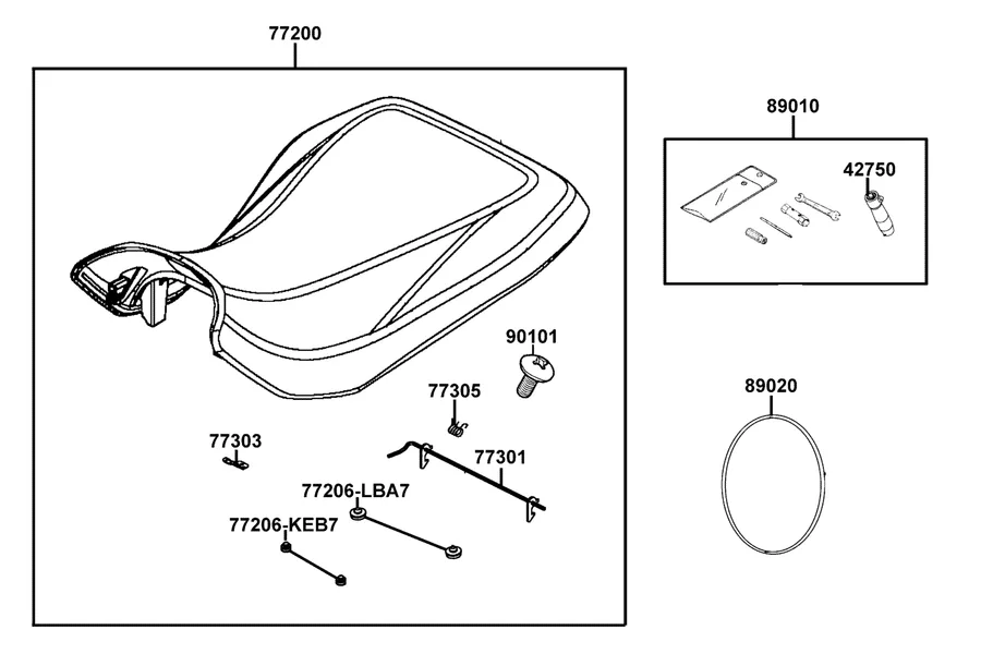 F09 Seat parts diagram