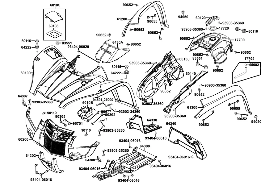 F05 Fender Front parts diagram