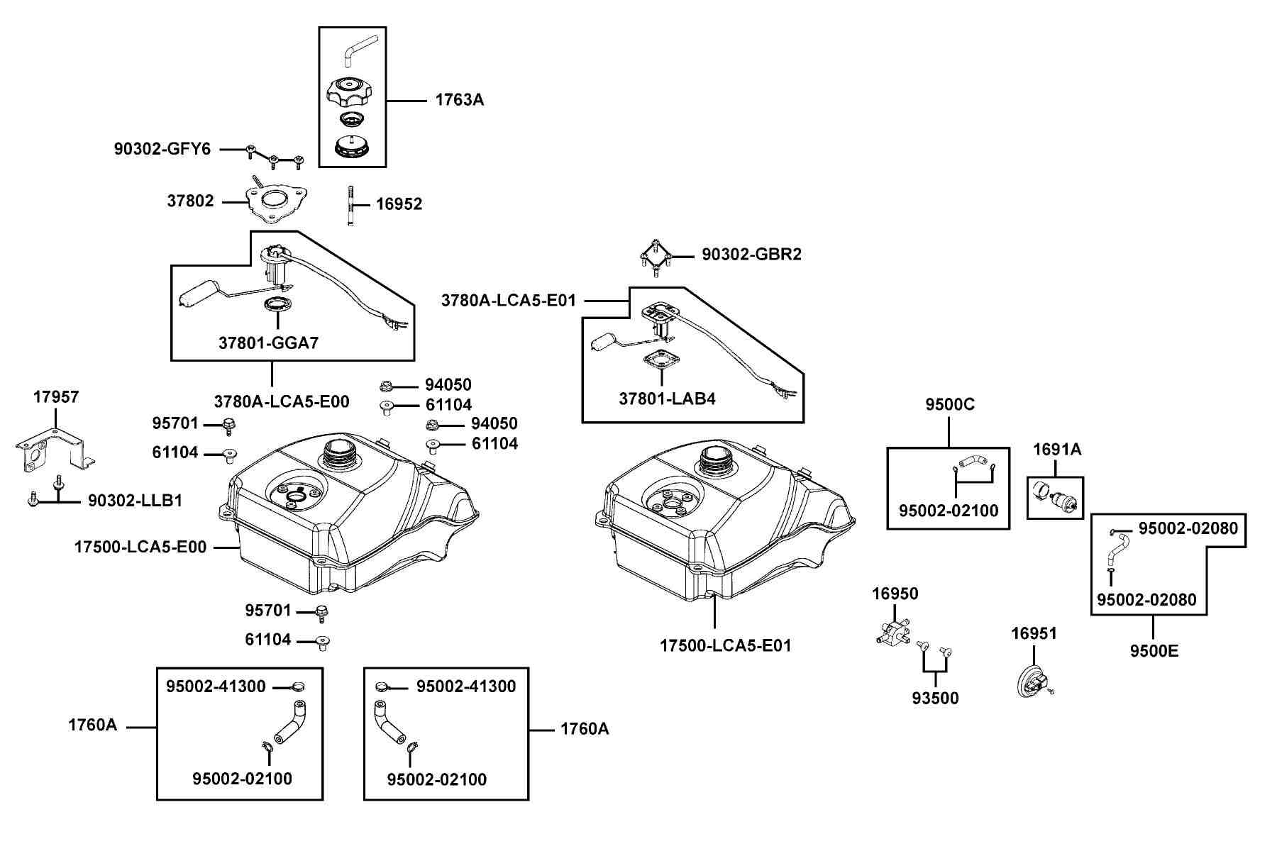 KYMCO MXU 250 (2005-2006) Fuel Tank parts diagram
