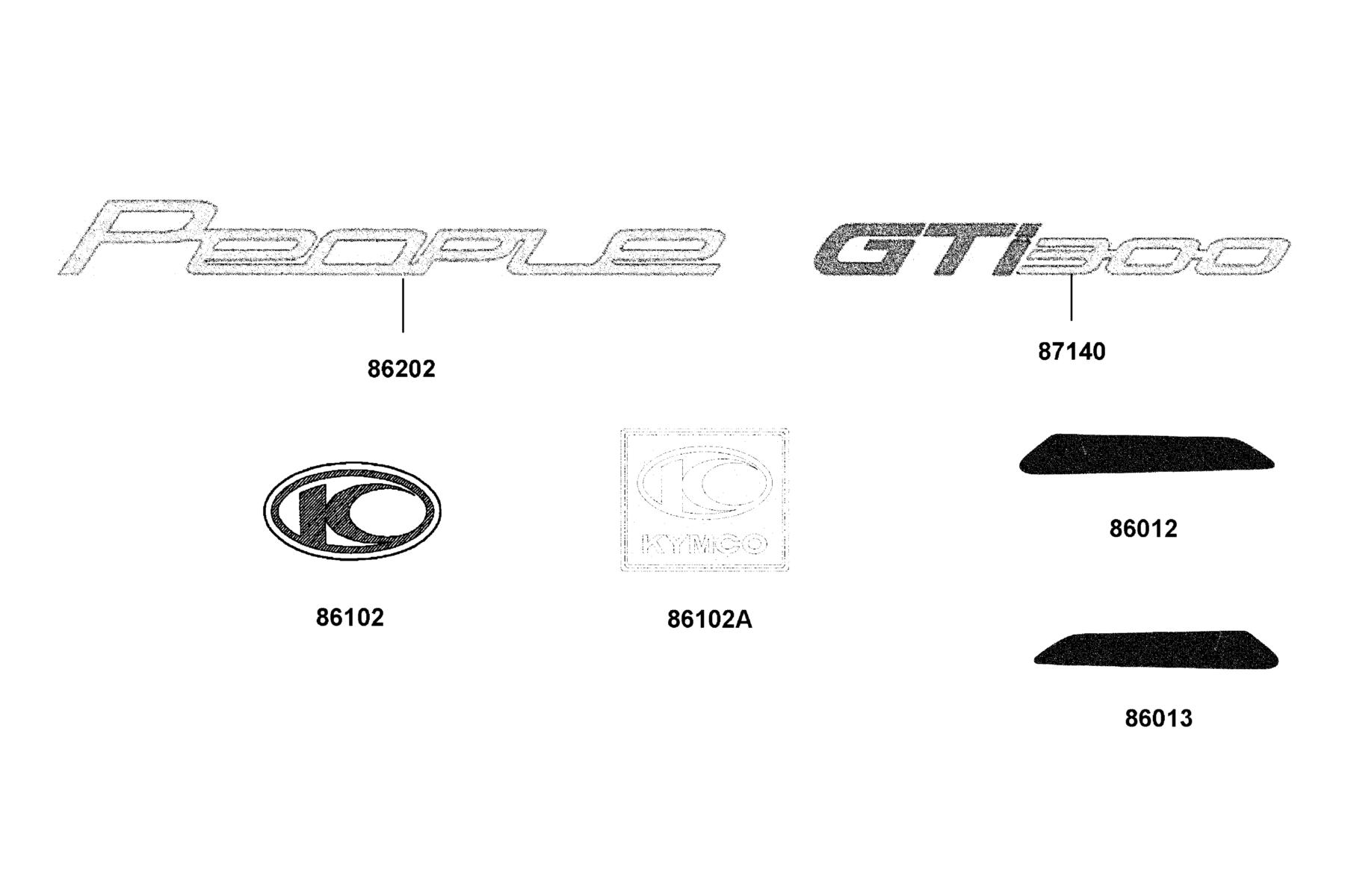 PEOPLE GTi 300 (2016~) Emblem ● Stripe parts diagram