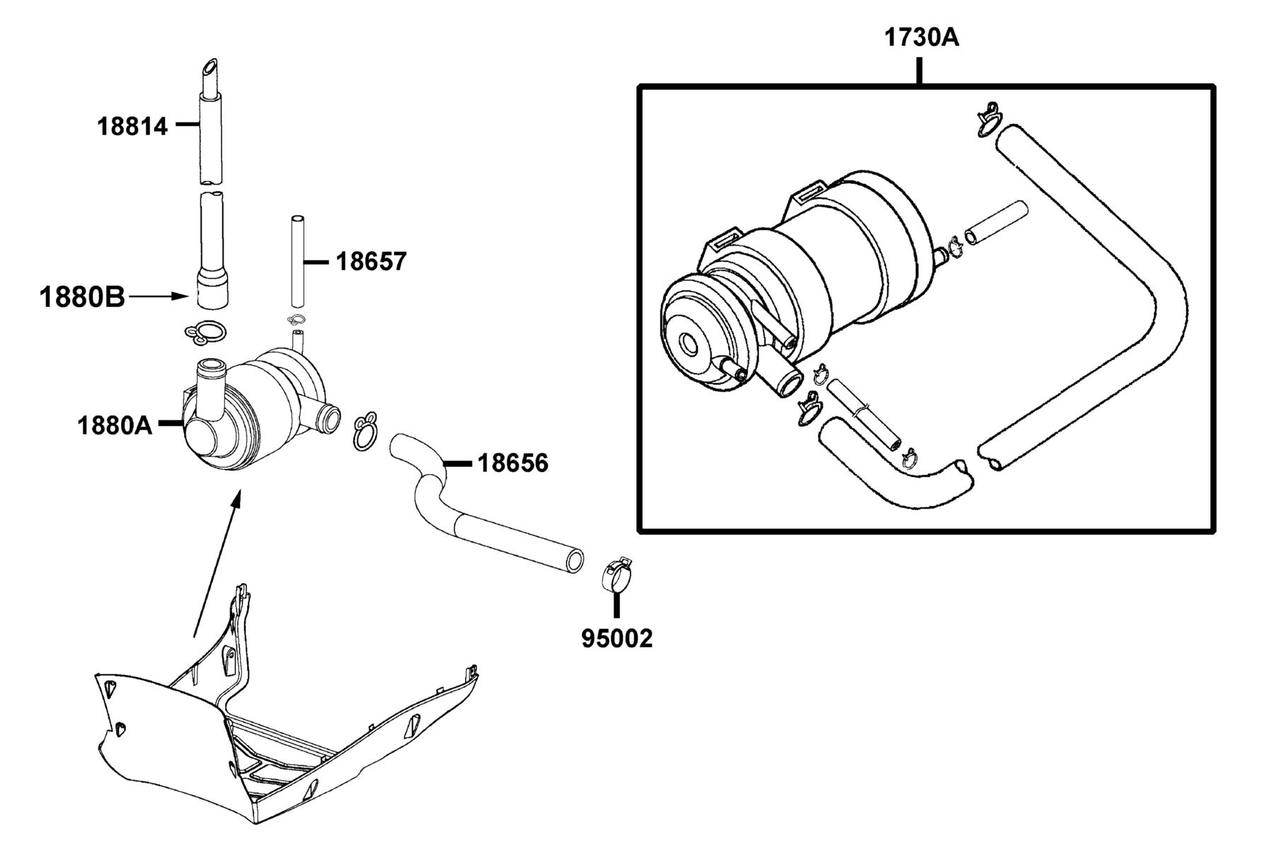 AGILITY 125(2020) Air Cleaner Two parts diagram