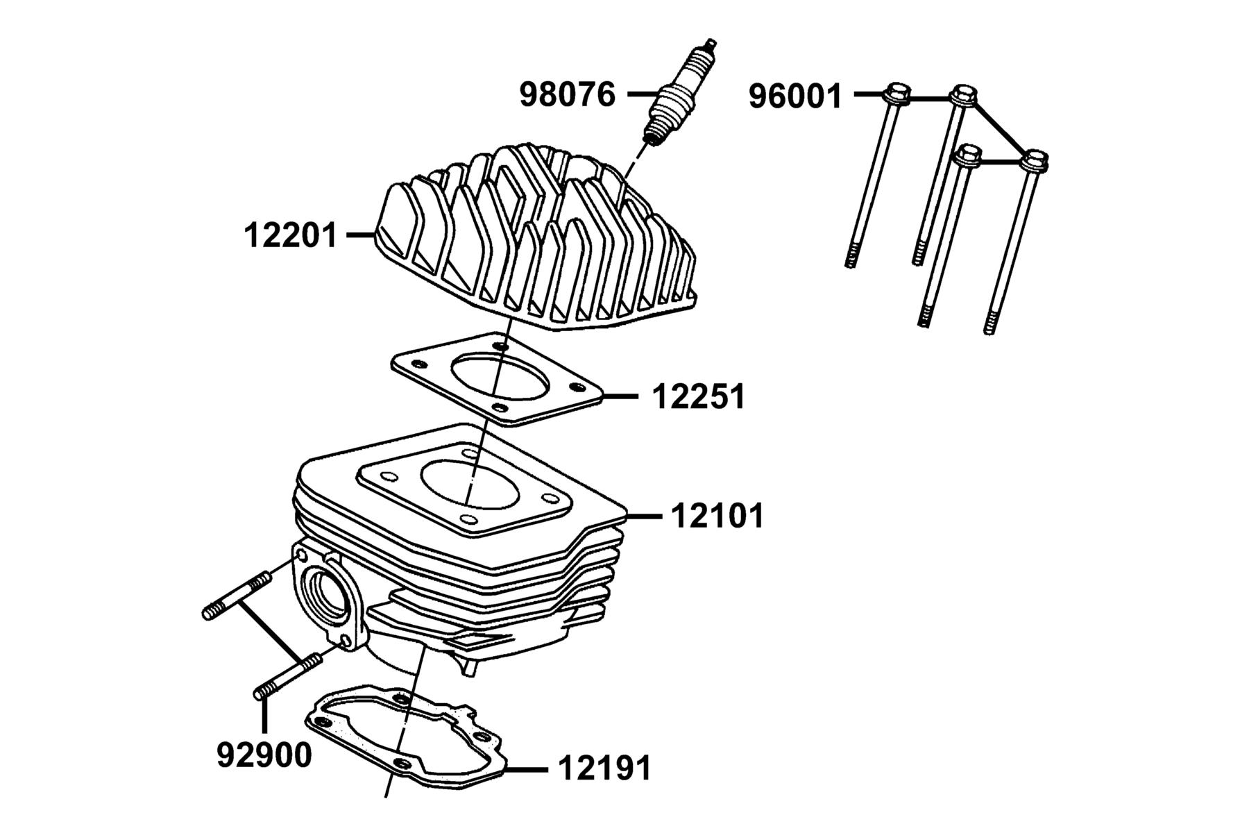 KYMCO ZX 50 Cylinder Head Cover and Cylinder Head parts diagram