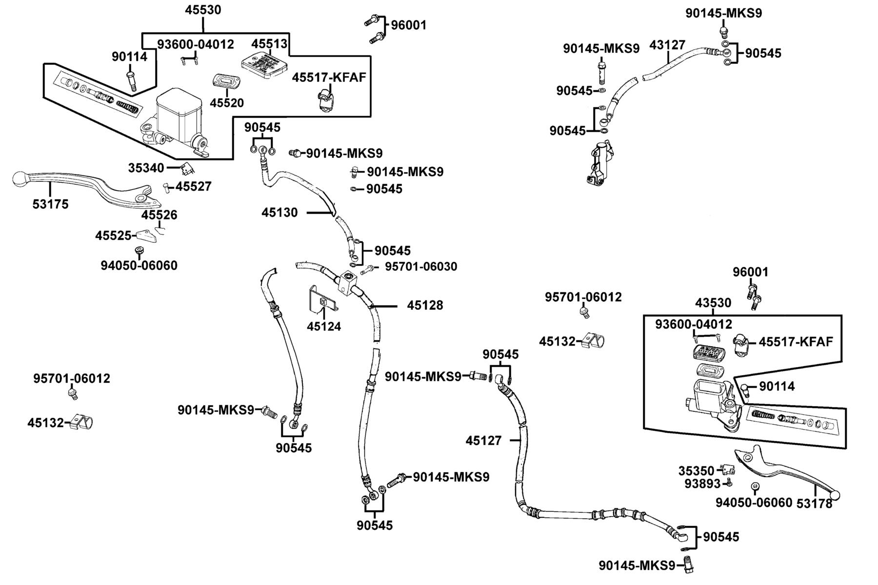 KYMCO MXU 500 (4*4 / IRS) (2010+) Master Cylinder parts diagram