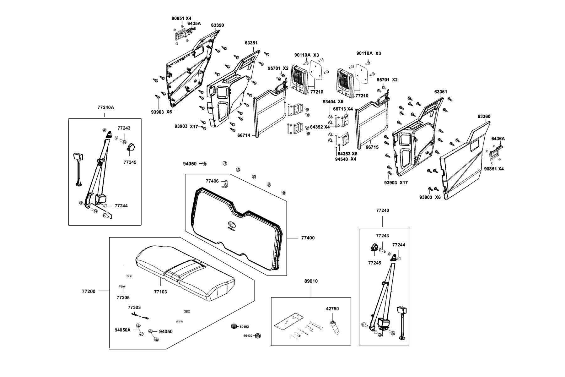 UXV 450i MY2024 Seat Assy parts diagram