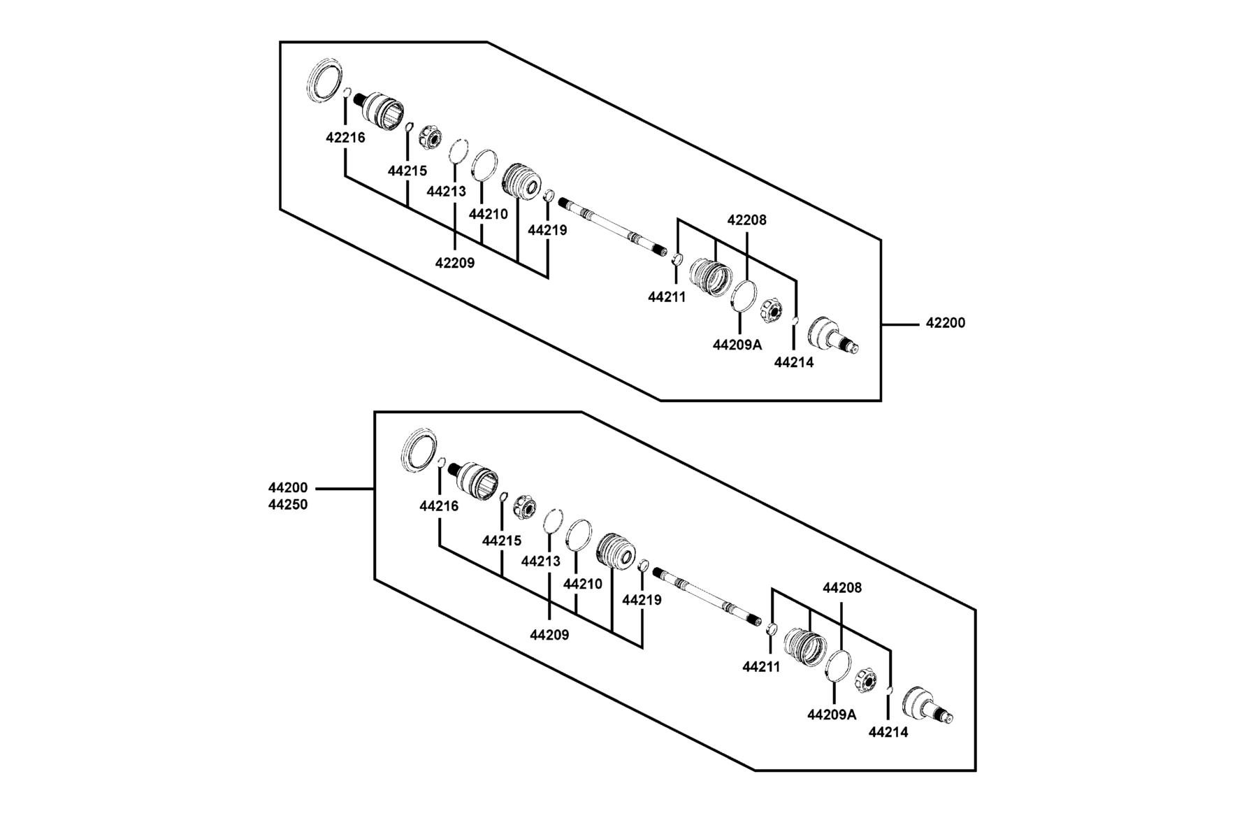UXV 450i LE (2016~) Half Shaft Fr/Rr parts diagram