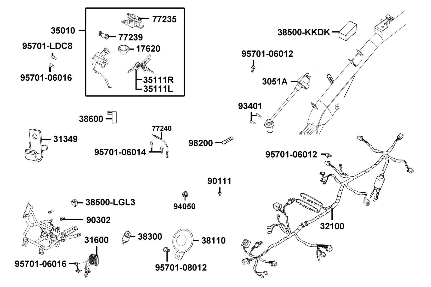 SUPER 8 R Wire Harness parts diagram