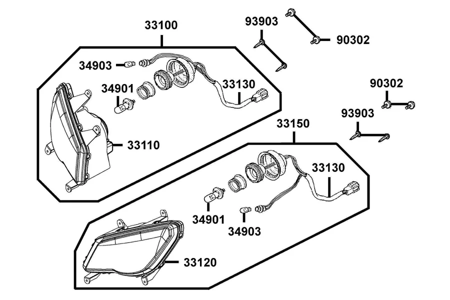 F01 Head Light parts diagram