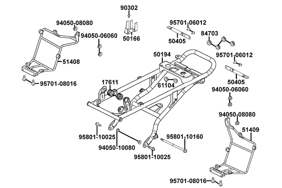 F22 Rear Pipe Sub Frame parts diagram