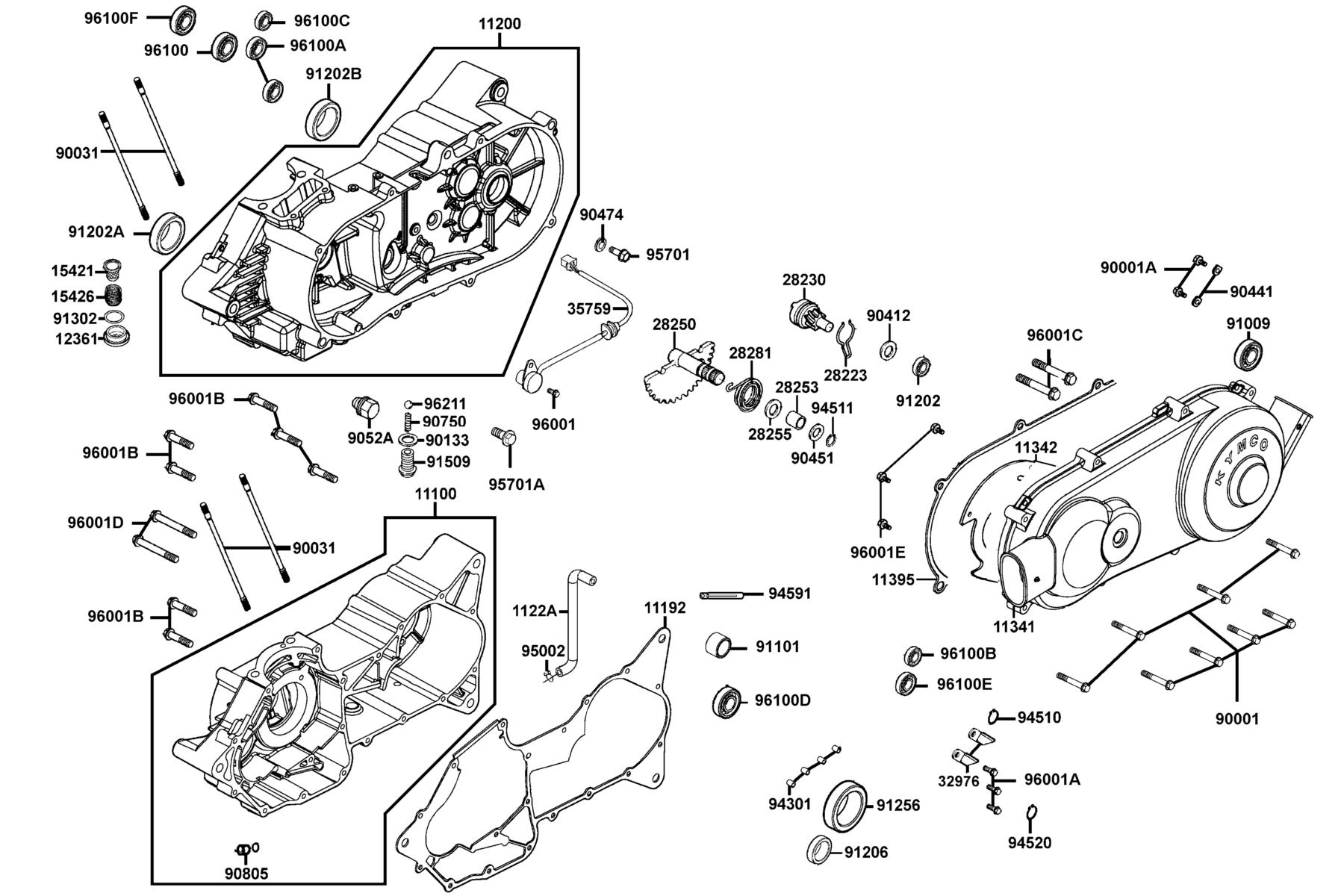 MXU 150 (2016~) Crank Case parts diagram