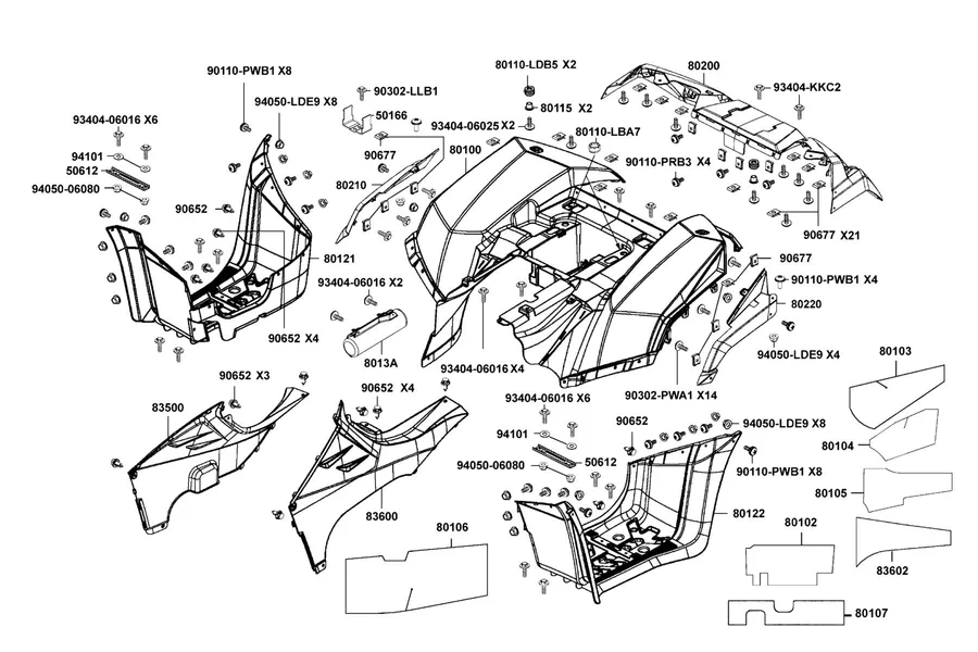 F12 Fender Rear parts diagram