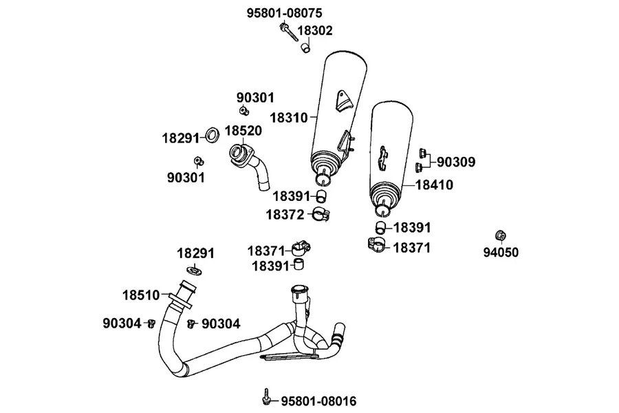 F17 Exhaust Muffler parts diagram