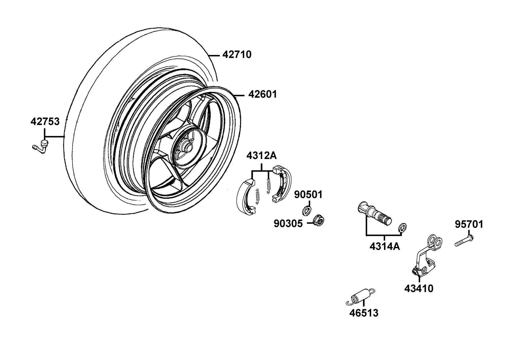 SUPER 8 150R ON-ROAD(2015~) Rear Wheel parts diagram