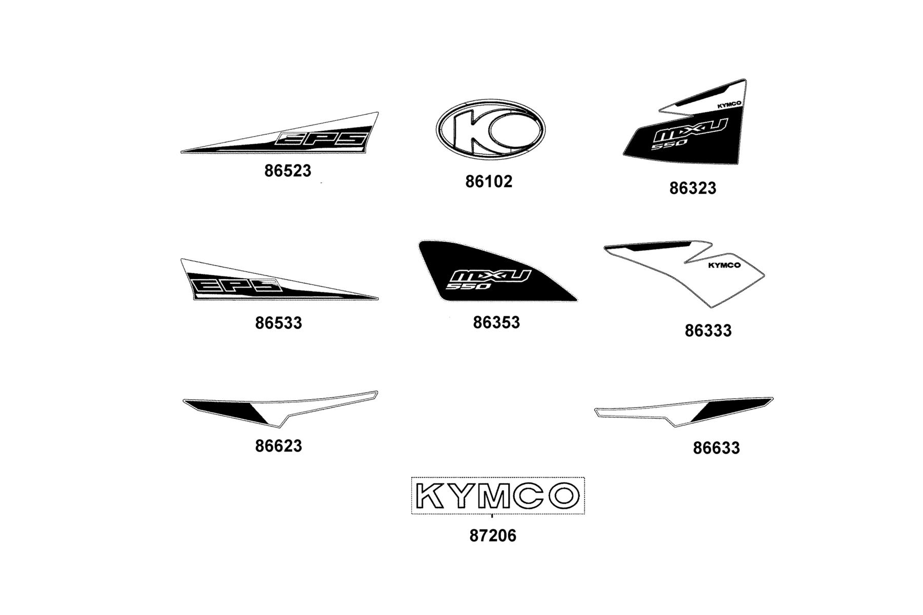 MXU 550i (2026MY) Emblem●Stripe parts diagram