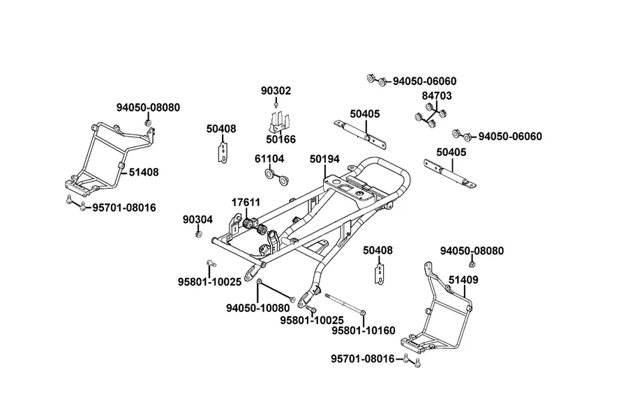 F22 Rear Pipe Sub Frame parts diagram