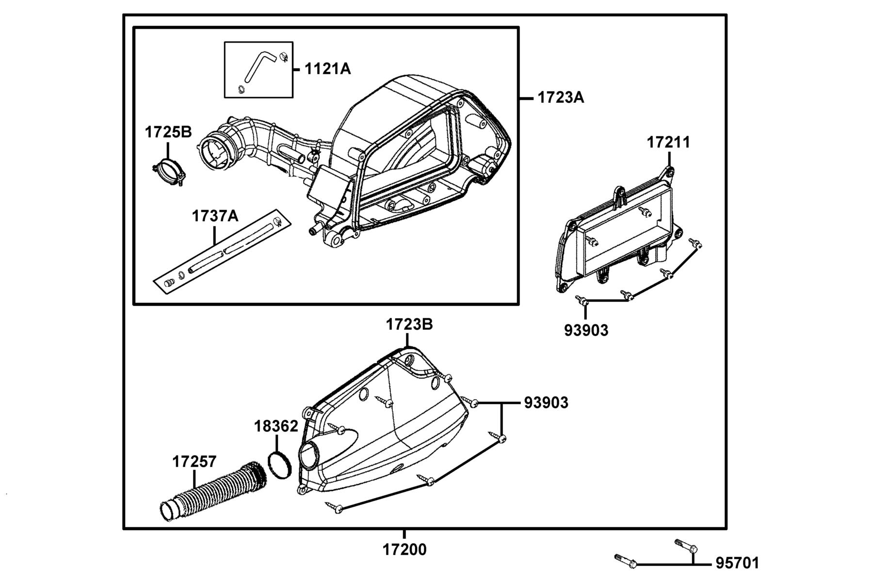 LIKE(2019~) Air Cleaner parts diagram