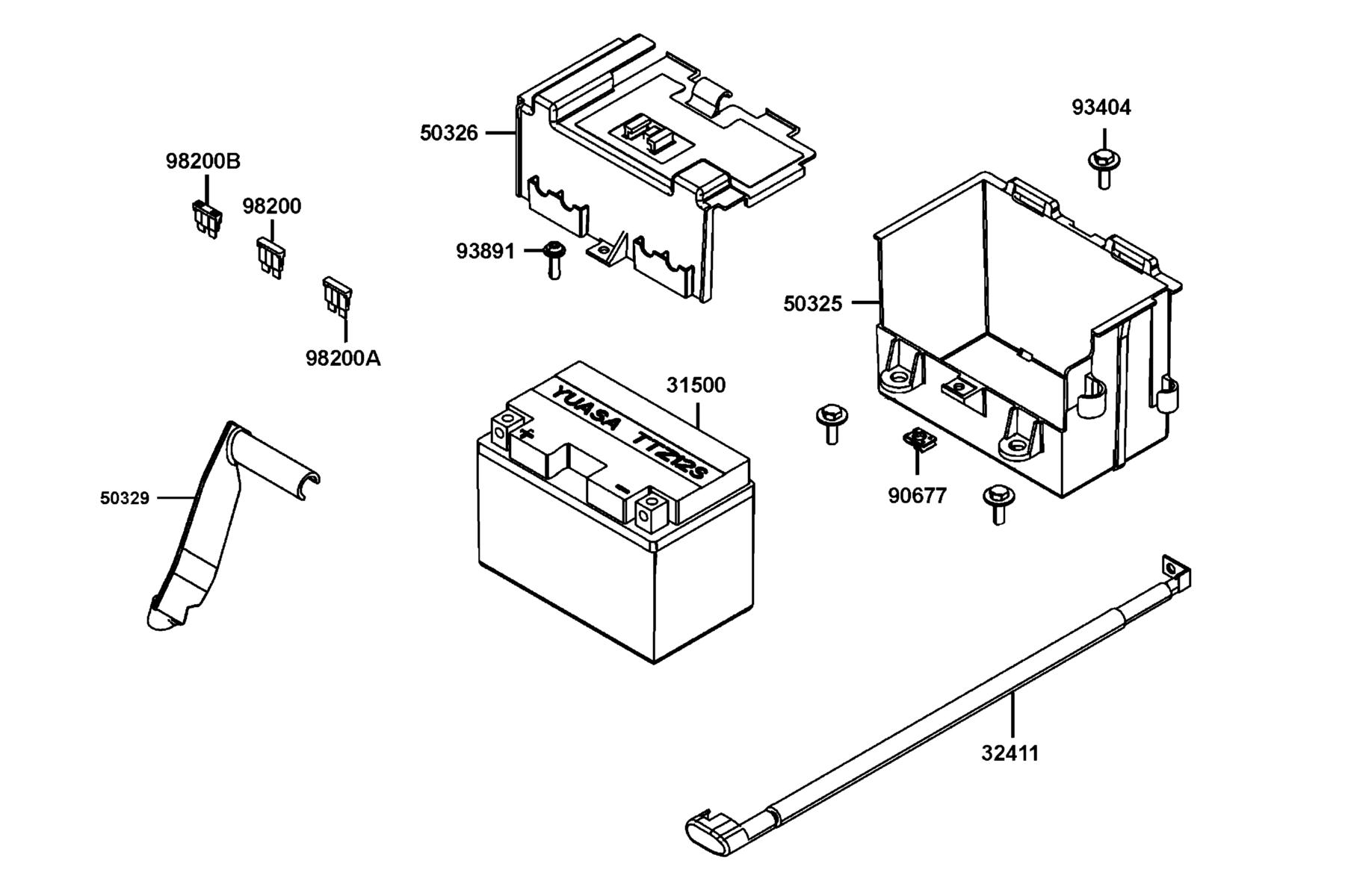 AK550 2022 Battery parts diagram