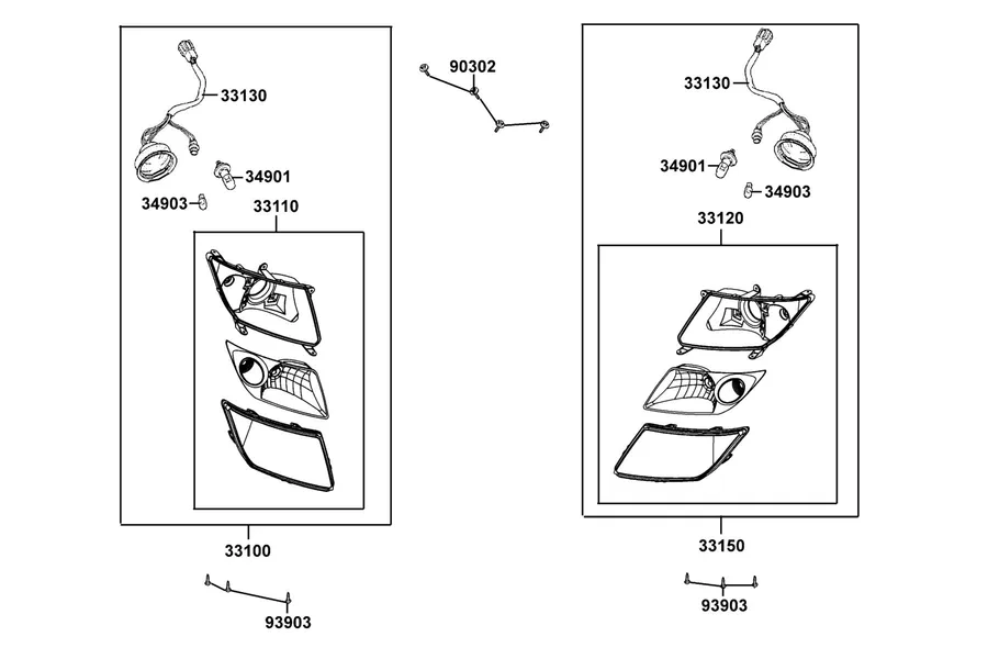 F01 Head Light parts diagram