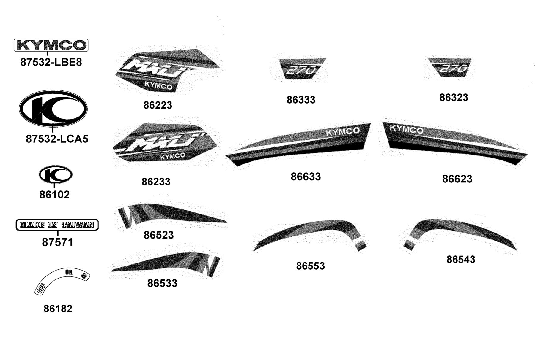 MXU 270 (2016~) Emblem ● Stripe parts diagram