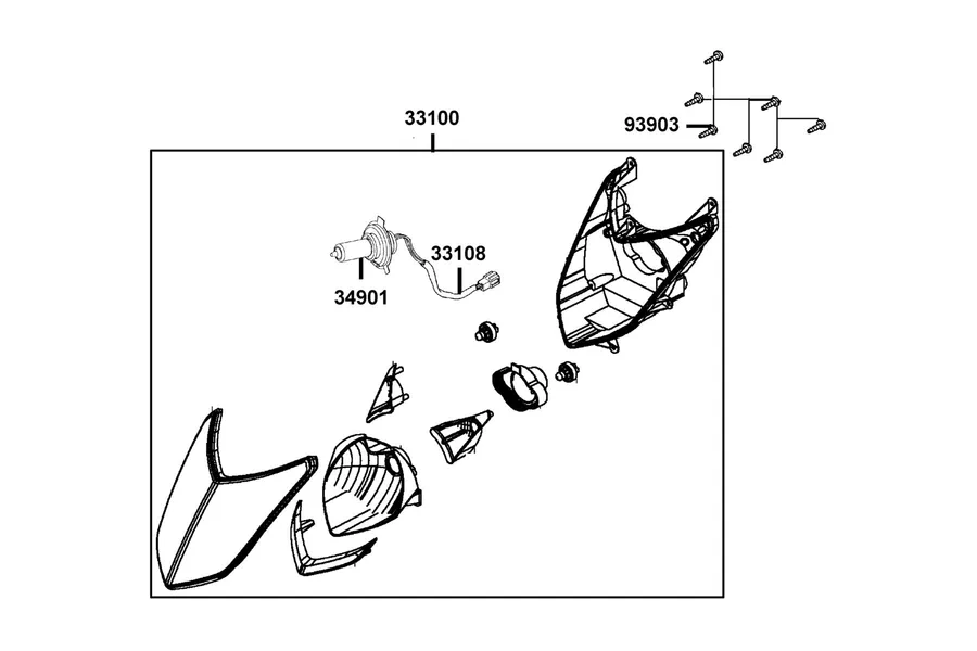 F01 Head Light parts diagram